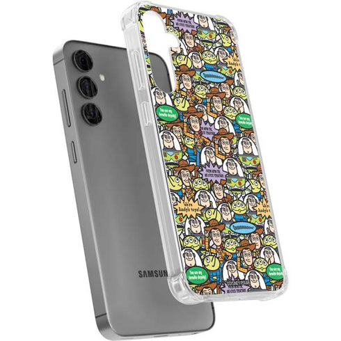 Disney Toy Story Characters Collage Pattern Galaxy S24 Plus Clear Case
